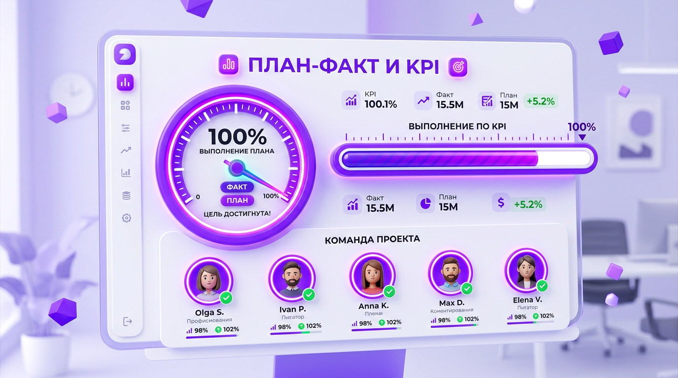 План-факт и контроль KPI сотрудников